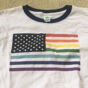 Rainbow flag tee-blue